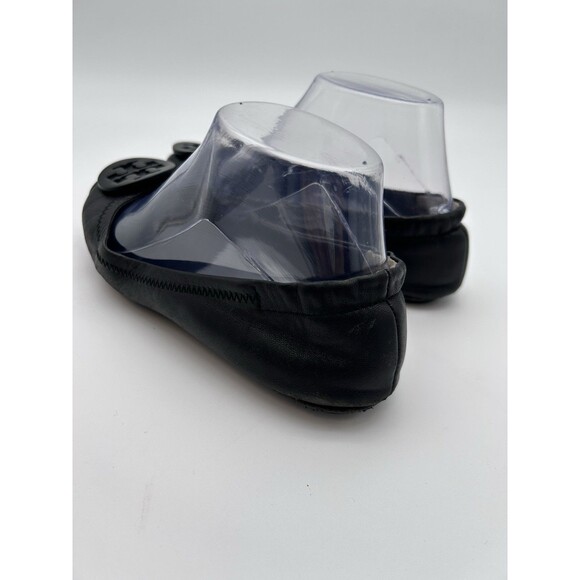 Tory Burch Matte Black Minnie Travel Ballet Flats Womens 6.5 Worn See Pics - Picture 2 of 11